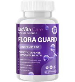 UroVita Care Flora Guard UTI Defense Pro capsules bottle sold in Sweden